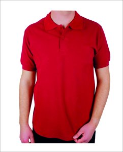 Bordo Polo Yaka Tişört Pamuklu Premium