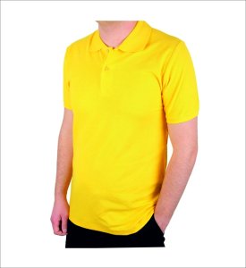 Sarı Polo Yaka Tişört Pamuklu Premium
