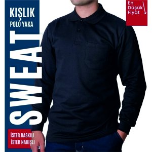 Polo Yaka Sweat Siyah