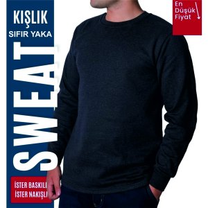 Sıfır Yaka Sweat Füme