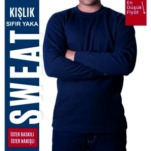 Sıfır Yaka Sweat Lacivert