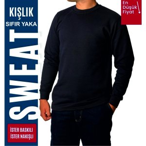 Sıfır Yaka Sweat Siyah